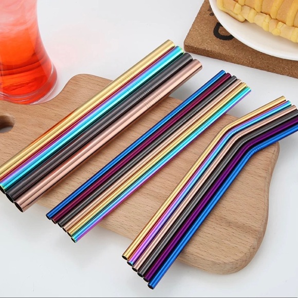 Stainless steel barware reusable eco green Straws - Picture 3 of 7